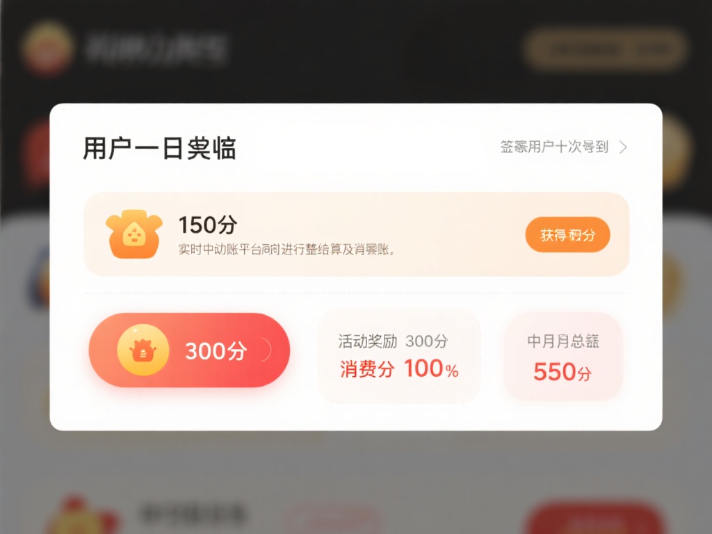 用户每日赚取的积分将实时计入账户，同时平台按月进行